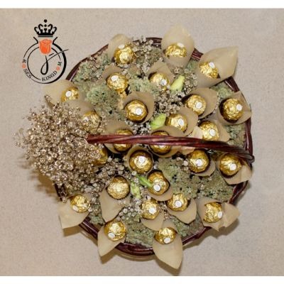 Chocolate Basket with Gypsophila