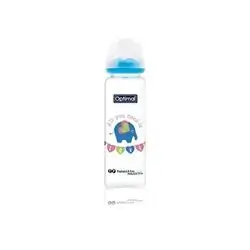 Glass Narrow Neck Feeding Bottle 240ml (+6) - Blue