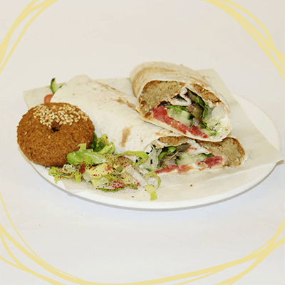 Falafel saj sandwich