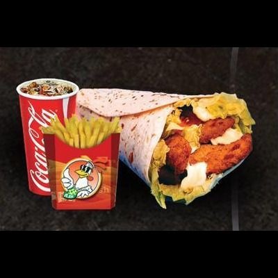 Chicken Wrap with French Fries and Cola