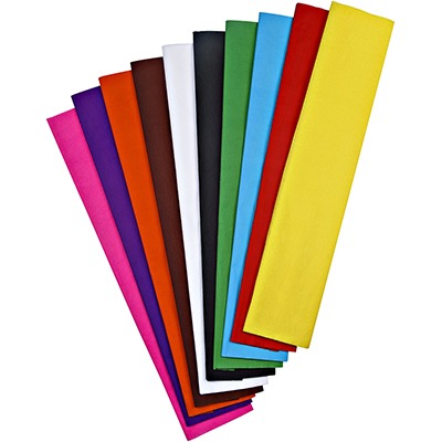 COLORED CREPE PAPER 50*200CM 10 PCS 10 COLOR
