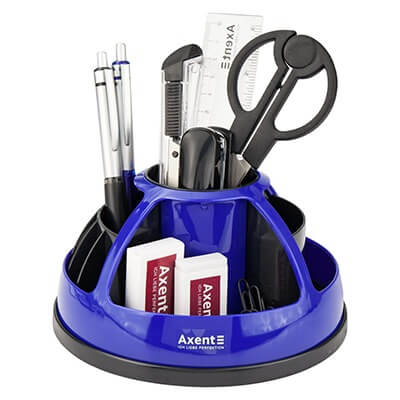 Desktop stationery organizer Duoton, in a blister pack, blue