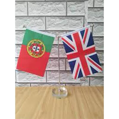 Office desk flag for two flags