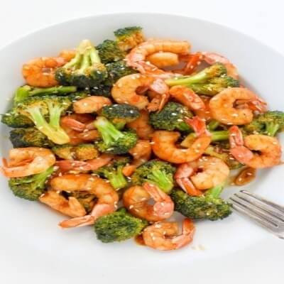Browned Butter Honey Garlic Shrimp with broccoli