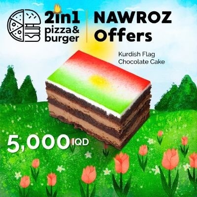Kurdish Flag Chocolate Cake