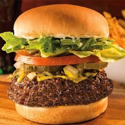 1 Fat Burger, Onion Rings and Coca Cola