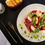 Carpaccio Di Manzo Con Crema Di Formaggio Al Tartufo