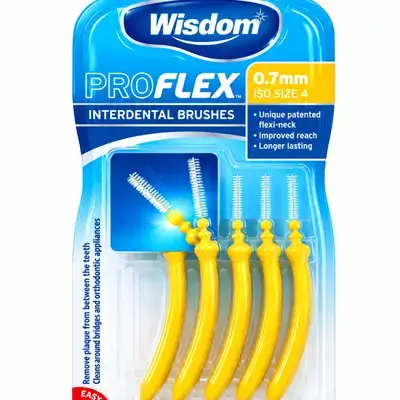 Wisdom pro flex 0.7mm iso size 4 interdental brushes