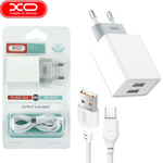 XO L65EU Micro 2.4A 2xUSB White high quality USB CHARGER
