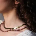 Fink Fossil Jasper and Hematite Necklace