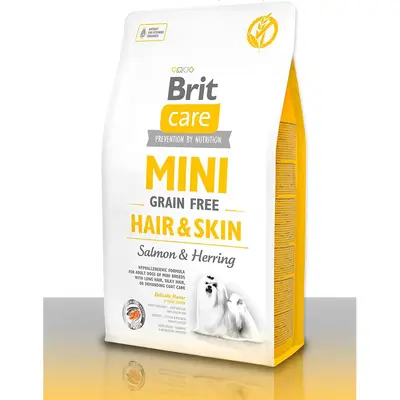 Brit Care Dry food HAIR & SKIN For Mini Dogs Salmon & Herring Delicate Flavor of Fresh Salmon 2Kg