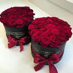 Round Box Of Red Roses