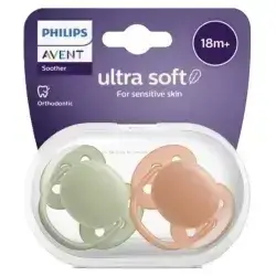 Philips Avent Soother 18m+ Ultra Soft for Sensitive Skin Orange and Green