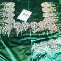 Fabric Type Diamond White Crystal Pattern