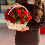 Red Rose Basket