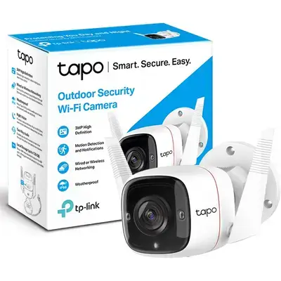 TP-Link Tapo 2K Outdoor Security Camera, Motion Detection, IP66 Weatherproof, Built-in Siren, 2-way Audio, 3MP, Night Vision, Cloud &SD Card Storage, Works with Alexa & Google Home (Tapo C310)