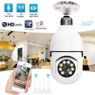 360° WiFi Camera Light Bulb Home Security Wireless Waterproof CCTV Cam 1080P HD