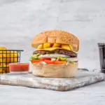 Meat Hamburger Meal With Fries and Cola