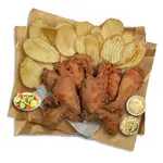 Whole Broasted Chicken With Broasted Potatoes, Mayonnaise And Swiss Bread