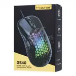 T-WOLF G540 Gaming Mouse USB Wired 6 Buttons Honeycomb Holes Breathing Light Optical Mice for PC Gamer