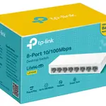 TP-Link LS1008 8-Port Desktop/Wallmount 10/100Mbps Network switch/hub, ETHERNET SPLITTER, Plug and Play, Plastic Case