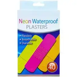 Neon waterproof plasters 40 pieces 