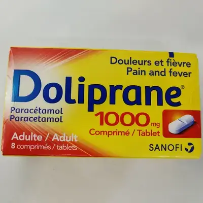 Doliprane paracetamol sanofi1000mg 8 tabs france