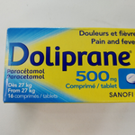 Doliprane paracetamol sanofi 500mg 8 tabs france
