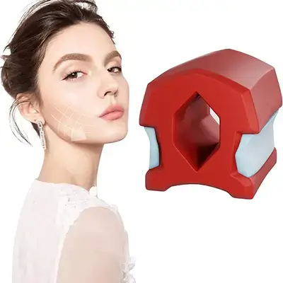 Jaw Exerciser by Mondy Moo, Face & Neck Toner, Exerciser Ball, Jawzrsize, Fitness Ball (red)