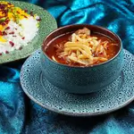 Zareshk Polo With Minced Meat Potatoes