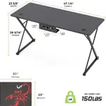 EUREKA ERGONOMIC ERK-X47-B Desk, 120 x 60 cm, Black