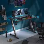 Eureka Ergonomic Z1-s Pro Gaming Desk 44.5" Z Shaped Home Office Pc Computer Desks Gamer Tables With Led Lights Controller Stand Cup Holder Headphone Hook Free Mousepad ,24"D X 44"W X 30"H