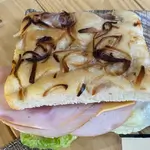 Onion Bred Turkey Ham And Cheese