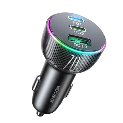شاحن سيارة جويروم JR-CL26 بقوة 70 واط بـ 3 منافذ (2PD+1USB)
