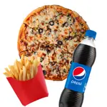 Land Pizza With Pepsi And French Fries