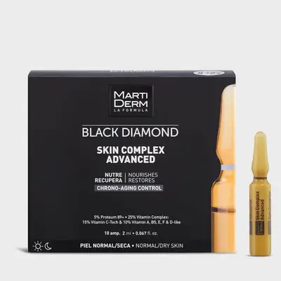 Martiderm Black Diamond Skin Complex Advanced Normal/Dry Skin 2ml هو مستحضر مركز يجدد البشرة ويجددها ويصلحها ، ويساهم في تقليل ظهور التجاعيد مع تحسين الترطيب والإشراق.