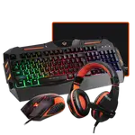 Meetion C500 – 4-in1 Combo Gaming Keyboard, Mouse and Mouse pad with Gaming Headset, Wired LED RGB Backlight for Computer PC/Laptop - Black