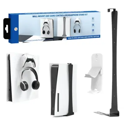 Wall Mount And Game Controller Headphone Stand Kit