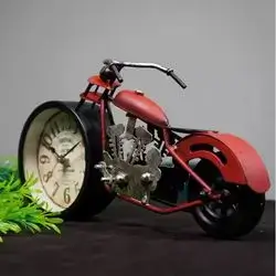 Clock Motorcycle Red Small