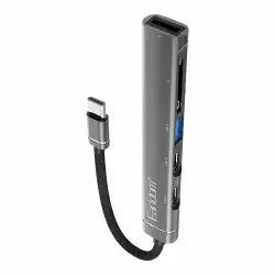 Type-C to 5 ports (Type-C: 2, USB-A, SD Card, TF Card) Graphite/Earldom adapter
