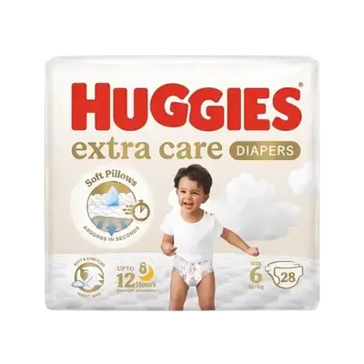 HUGGIES Extra Care Diapers Size 6 from 15+kg 28 Diapers _ Kimberly-Clark