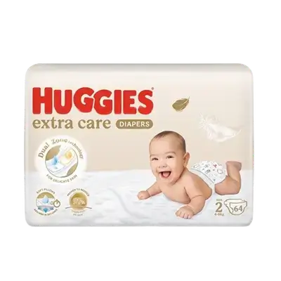 HUGGIES Extra Care Diapers Size 2 from 4-6kg 64 Diapers _ Kimberly-Clark