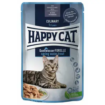 happy cat Meat in Sauce - Culinary Spring water trout 85g