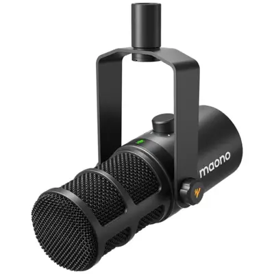 MAONO Dynamic Microphone, USB/XLR Podcast PC Microphone with Software, EQ,Tap-to-Mute, Headphone Jack, Gain Knob & Volume Control, Studio Mic for Broadcast, Recording, Streaming & Gaming (PD400X) Black