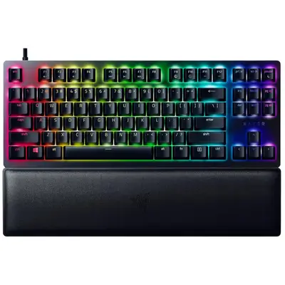 Razer Huntsman V2 Tenkeyless Gaming Keyboard: Fastest Linear Optical Switches Gen2 w/Sound Dampeners & 8000Hz Polling Rate - Detachable TypeC Cable - Doubleshot PBT Keycaps - Ergonomic Wrist Rest