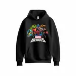 JERSEY HOODIE Over Size MARVEL HEROES BLACK  (SMALL)