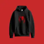 JERSEY HOODIE Over Size SPIDER-MAN BLACK (X LARGE)
