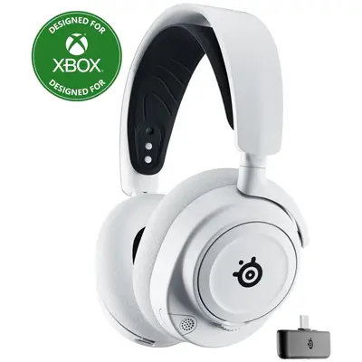 Arctis Nova 7X Wireless Multi-System Gaming & Mobile Headset - Nova Acoustic System - 2.4GHz + Bluetooth - 38Hr Battery - USB-C - ClearCast Gen2 Mic - Xbox Series X|S, PC, PS5, Switch - White