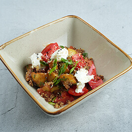 Eggplant Salad With Crispy Quinoa