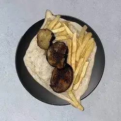 Fries & Eggplant Sandwich